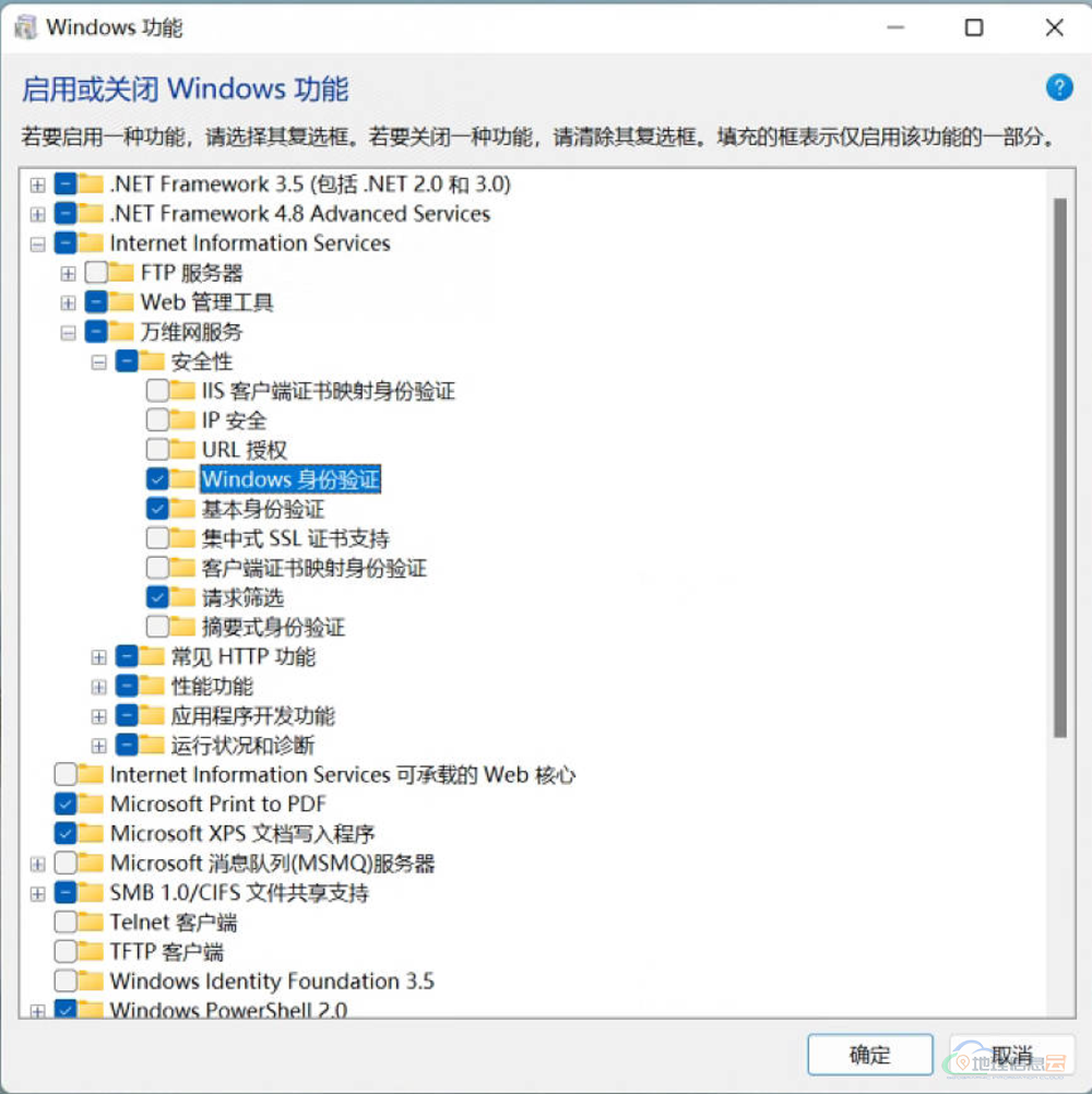 图片[4]-Windows 10 IIS 万维网服务安全性中没有 Windows 身份验证？（Windows Authentication）-地理信息云